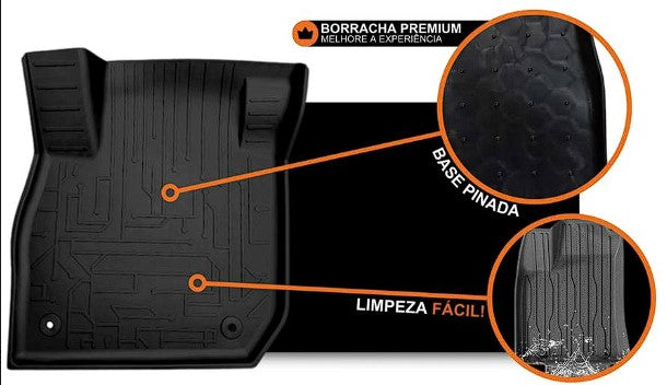 Tapete Bandeja Premium 100% Sob Medida Para Seu Veículo  Inclui ilhós de fixação com os furos corretos para o seu carro